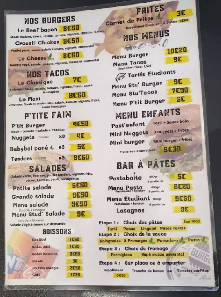 Menu_Le Burger à mille pâtes_Chazelles-sur-Lyon_image_3