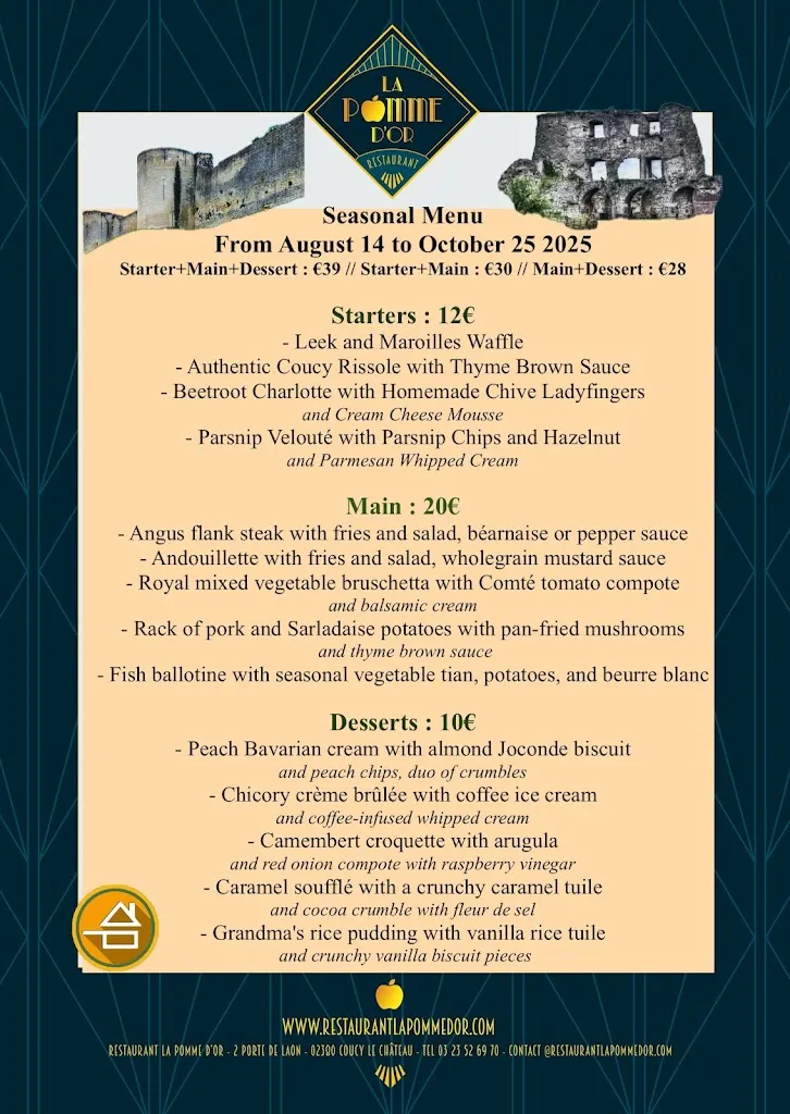 Menu_Logis - Restaurant La Pomme d'Or_Coucy-le-Château-Auffrique_image_2