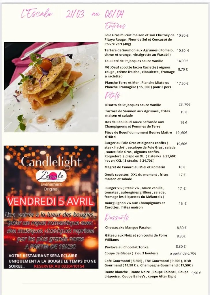 Menü_Restaurant L'Escale_Villeneuve-d'Ascq_Bild_2