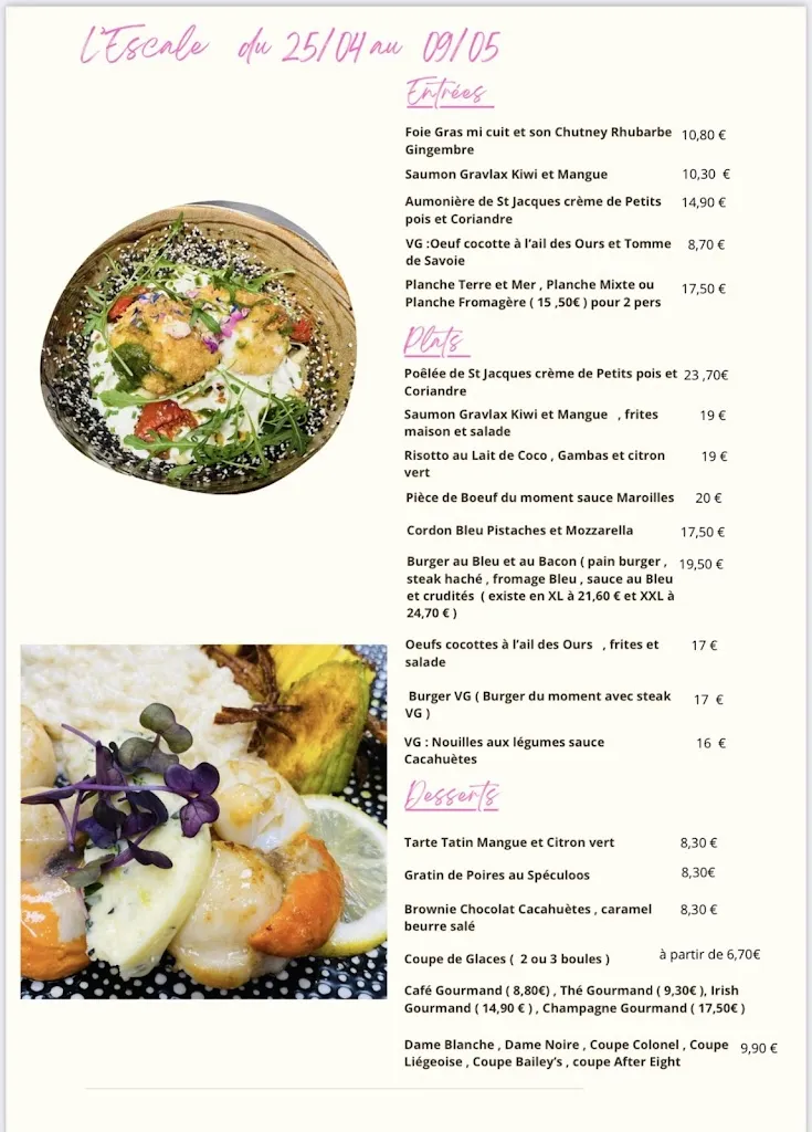 Menü_Restaurant L'Escale_Villeneuve-d'Ascq_Bild_3