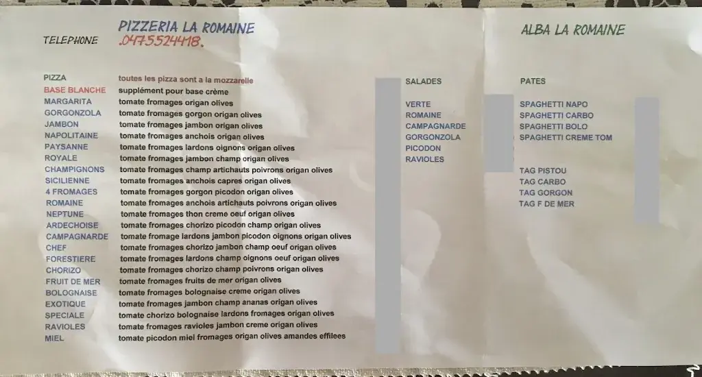 Menu_Pizzeria La Romaine_Alba-la-Romaine_image_1