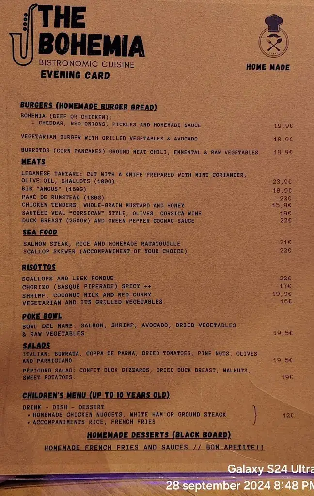 Menu_La Bohemia_Beauvais_image_3