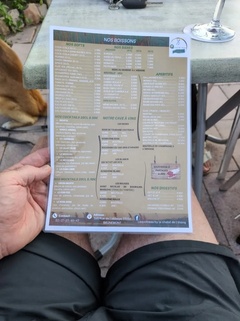 Menu_Le Chalet de l'etang_Brunémont_image_1