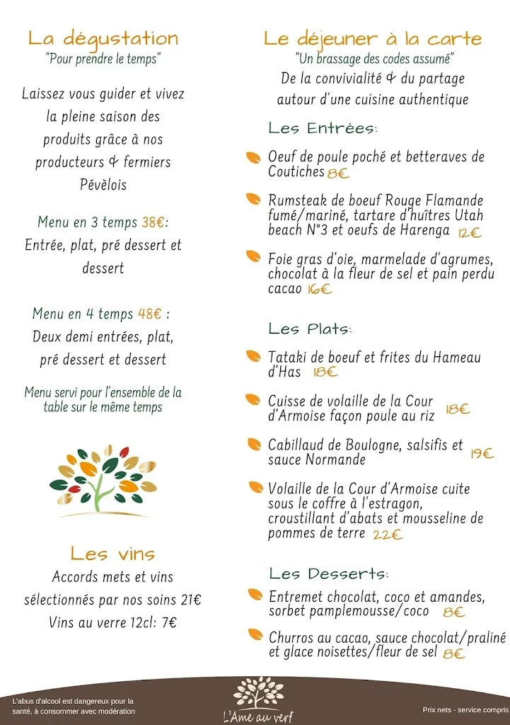 Menu_L’Âme au Vert - Restaurant - Avelin_Avelin_image_1