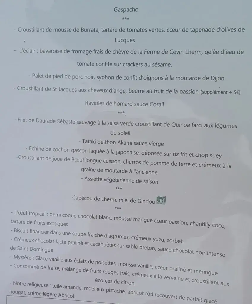 Menu_Restaurant La Récréation_Arques_image_1