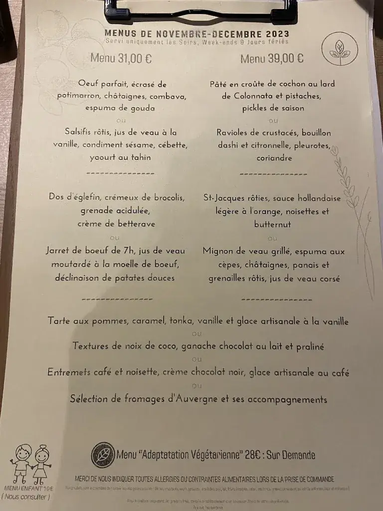 Menu_Le Bistrot d'à Côté_Clermont-Ferrand_image_3