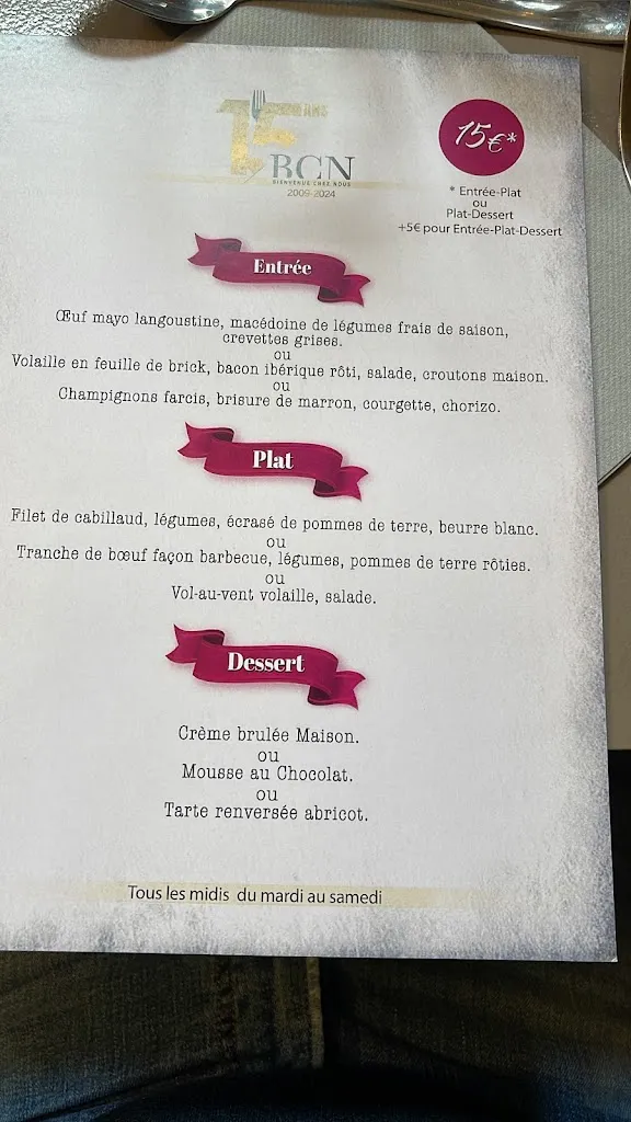 Menu_Restaurant Bienvenue Chez Nous_Bergues_image_1