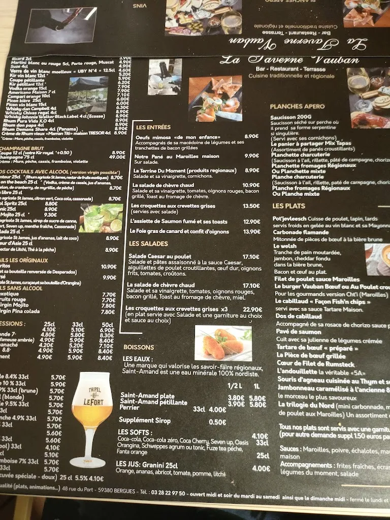 Menu_La Taverne Vauban Restaurant_Bergues_image_2