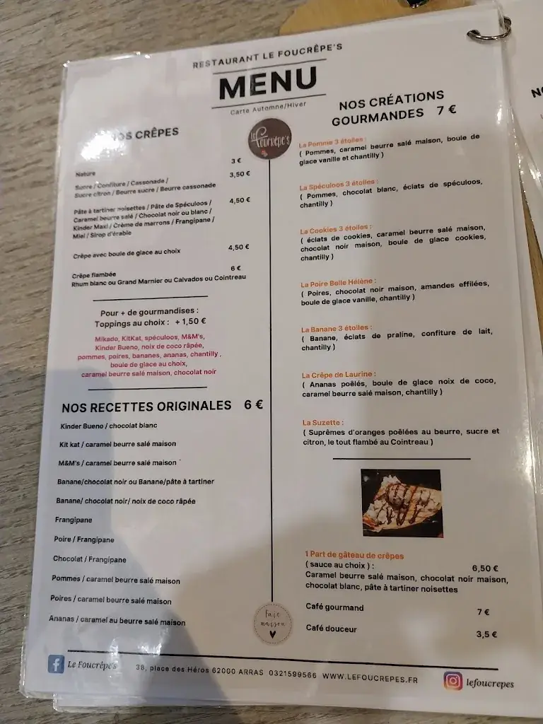 Menu_Le Foucrêpe's_Arras_image_3