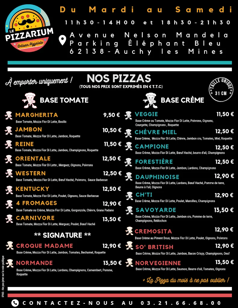 Menu_Le Pizzarium_Auchy-les-Mines_image_1