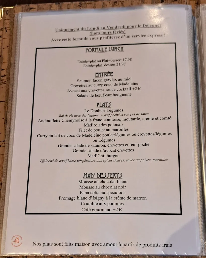 Menu_Chez Madeleine_Noyelles-Godault_image_3