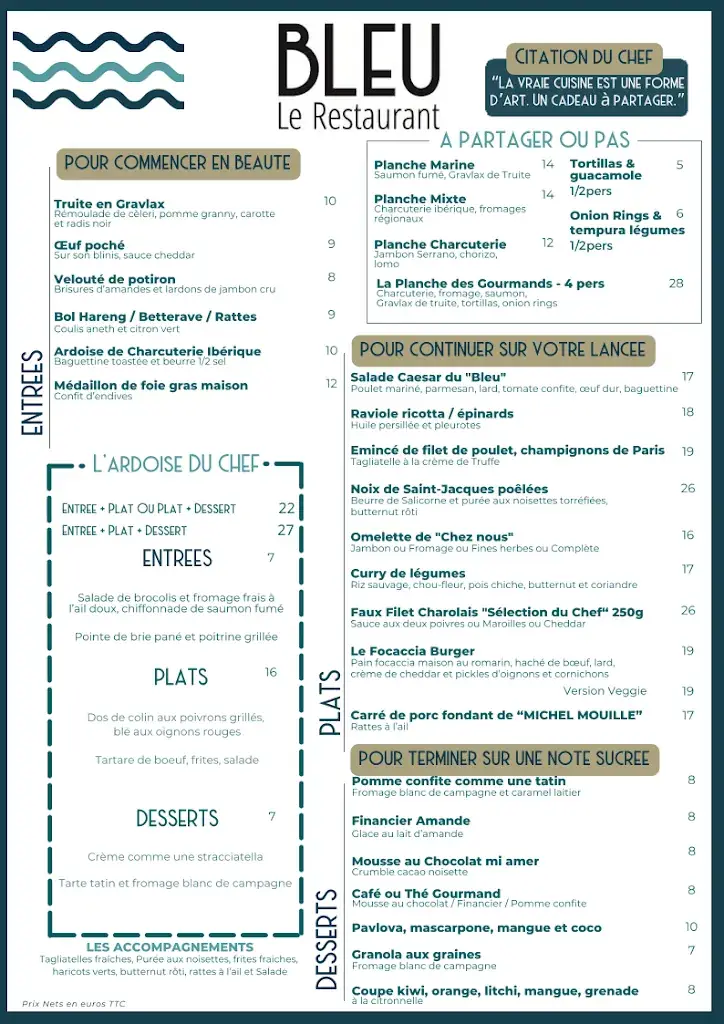 Menu_Bleu Restaurant-Bar-Terrasse_Noyelles-Godault_immagine_1