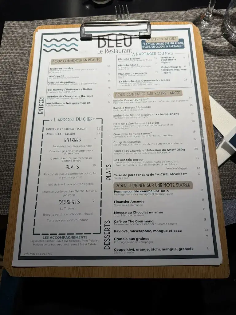 Menu_Bleu Restaurant-Bar-Terrasse_Noyelles-Godault_immagine_2