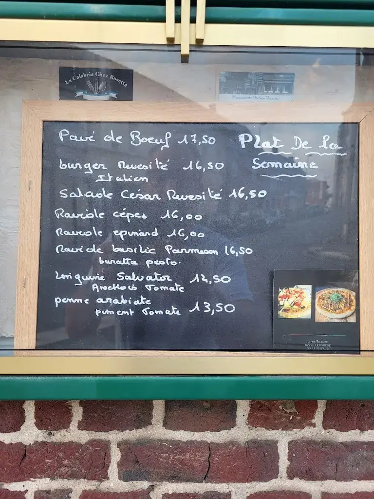 Menu_Restaurant La Calabria._Leforest_image_1