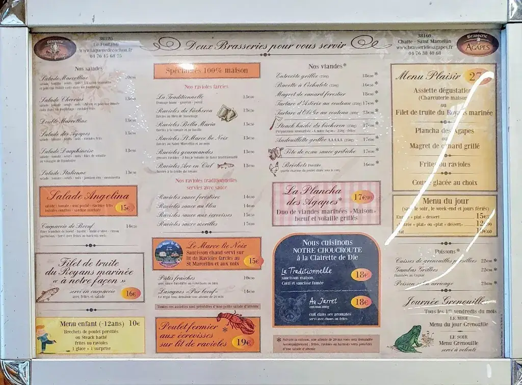 Menu_Brasserie Restaurant Les Agapes_Chatte_image_2