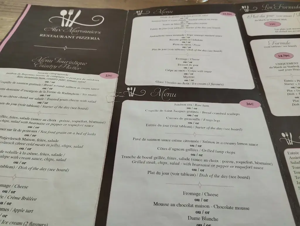 Menü_Aux Marronniers - Restaurant_Autingues_Bild_1