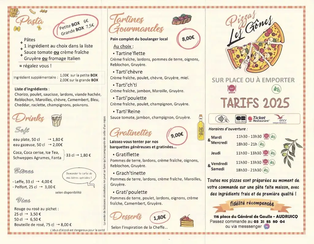 Menu_Pizzas Les Gônes_Audruicq_image_1