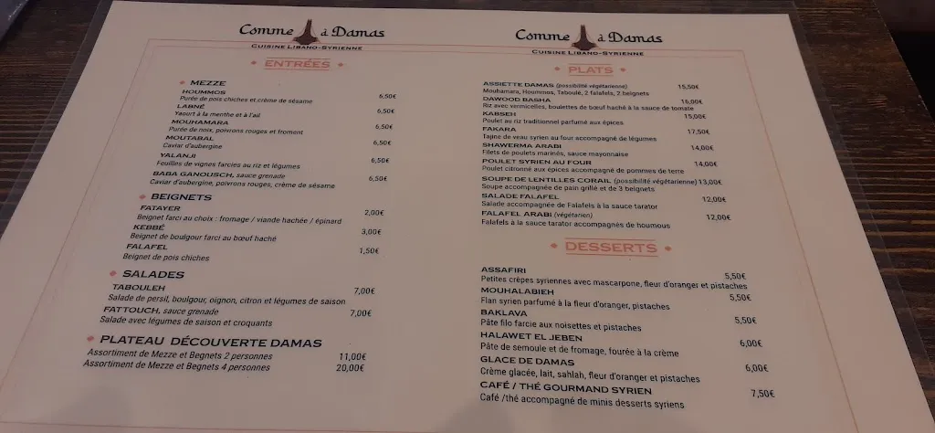 Menu_Comme à Damas_Laon_image_2