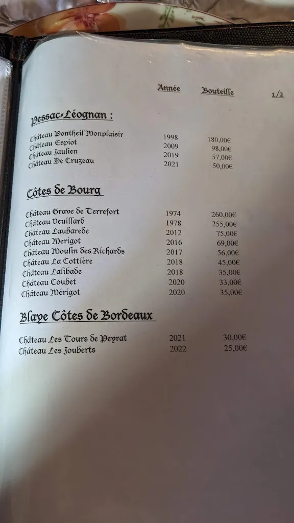 Menu_Restaurant La Garenne_Hesdin-la-Forêt_image_1