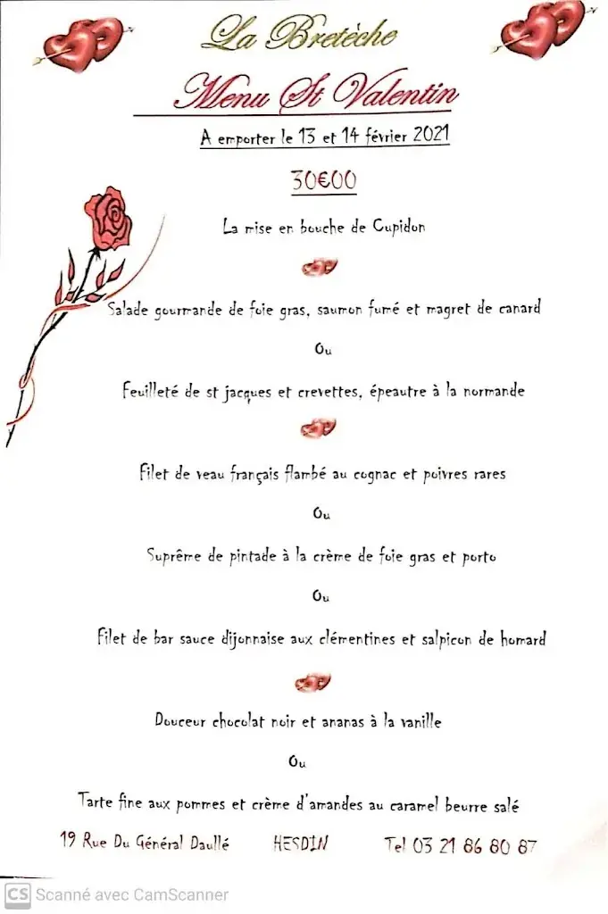 Menu_Restaurant la Breteche_Hesdin-la-Forêt_immagine_1