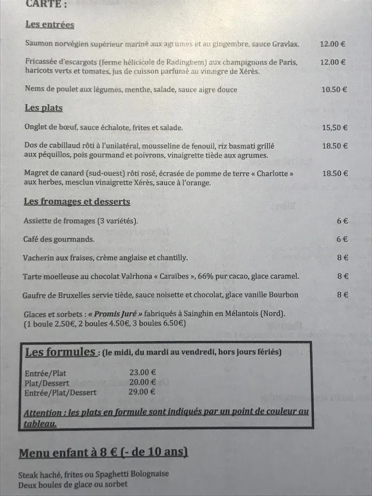 Menu_Le Bistrot d'Arnaud_Armentières_image_4