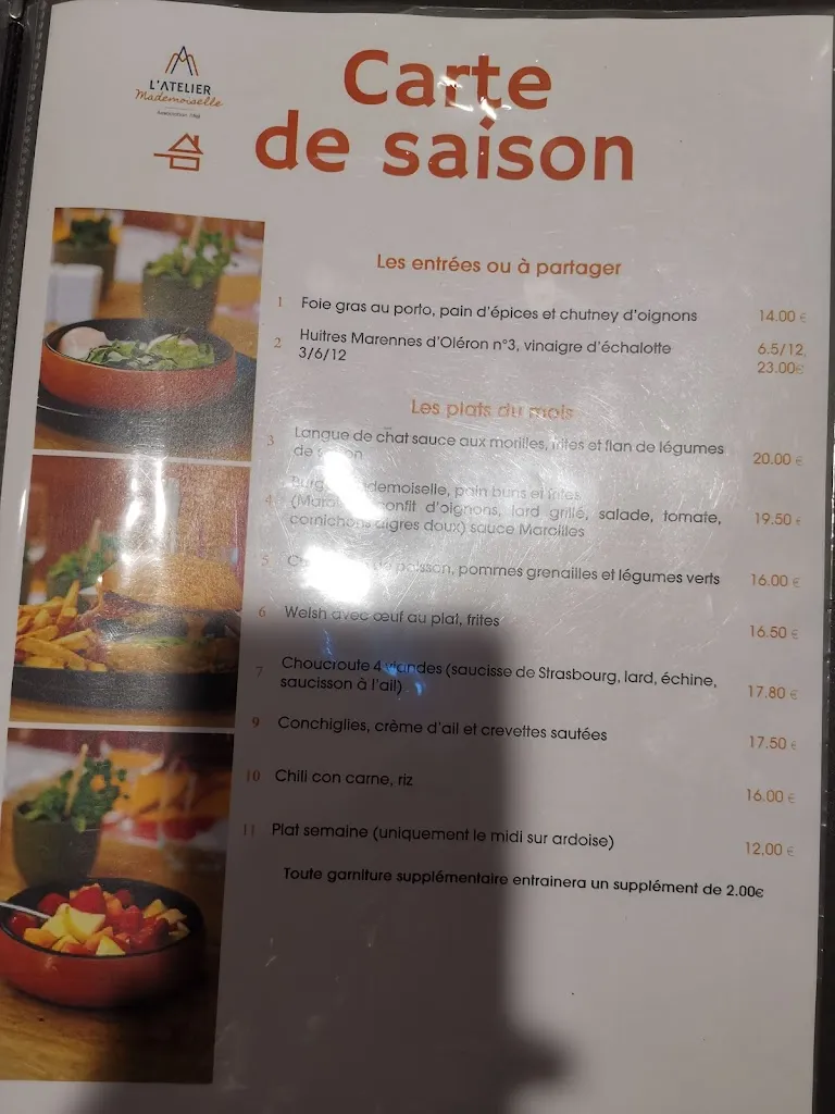 Menu_L'Atelier Mademoiselle_Armentières_image_3