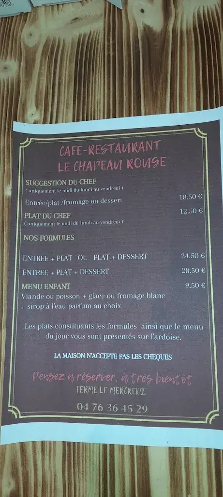 Menu_Auberge du Chapeau Rouge_l'Abbaye_image_2