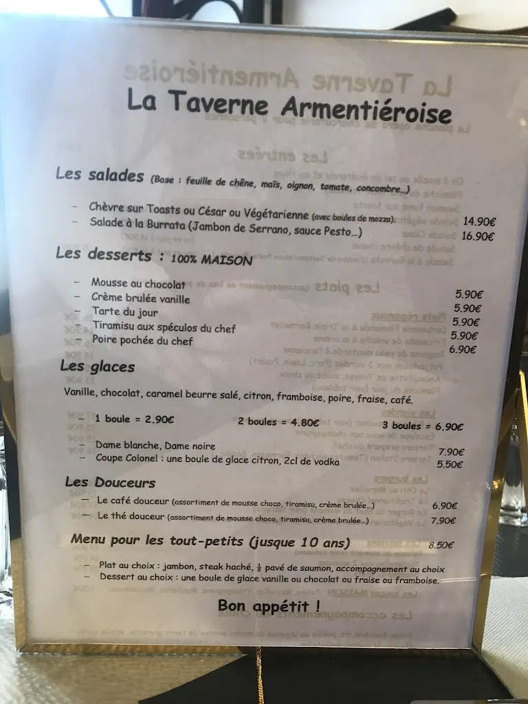 Menu_La Taverne Armentièroise_Armentières_image_4