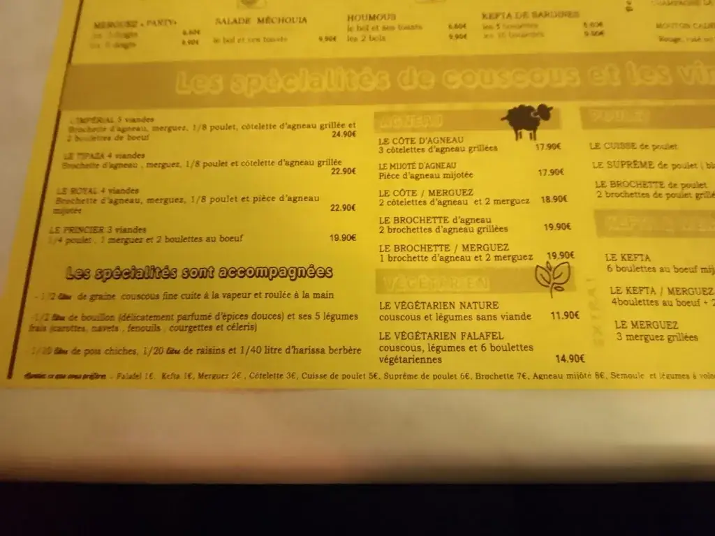 Menu_Le Roi du Couscous_Armentières_image_2