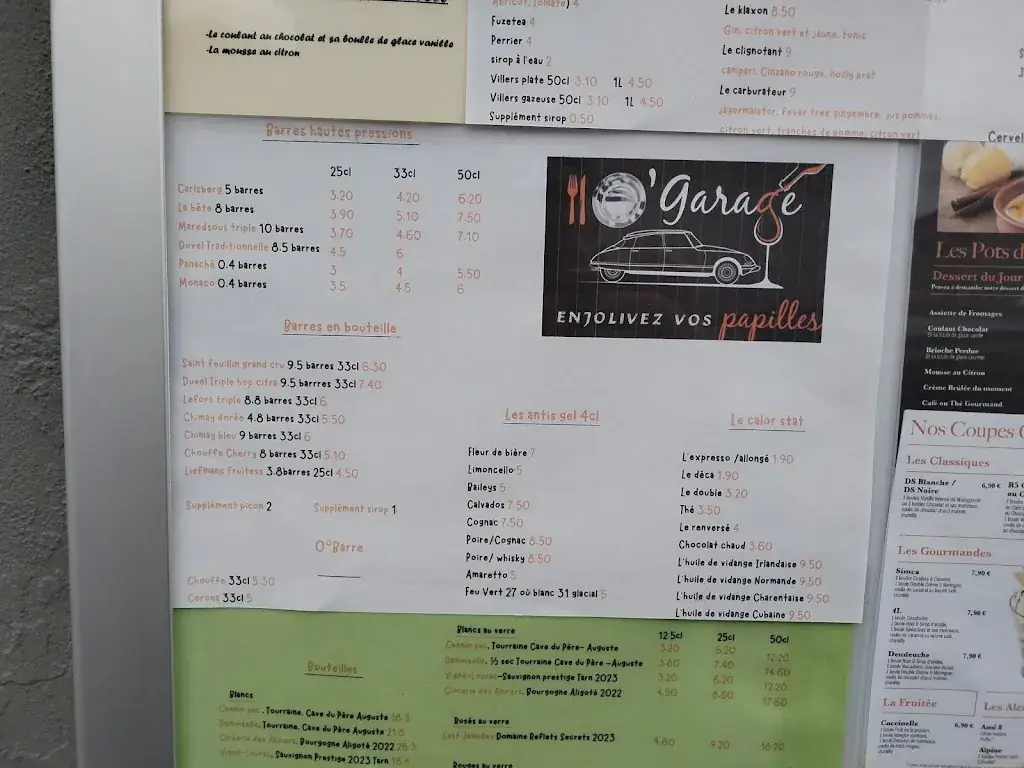 Menu_Restaurant O'Garage_Bachant_imagen_1