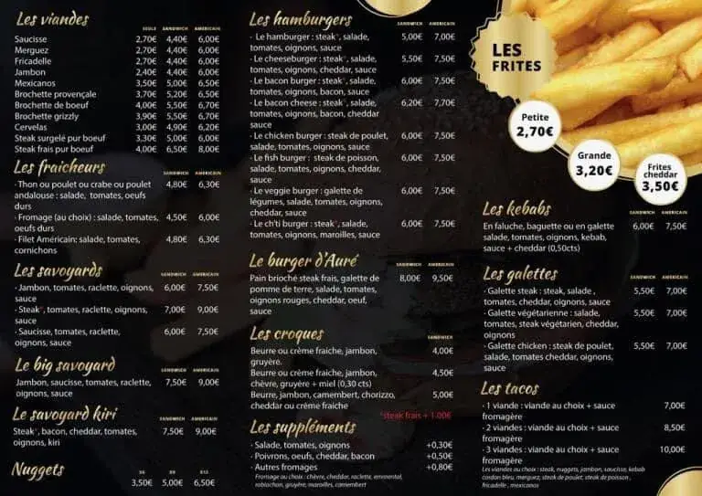 Menu_La Guillotine French fries_Cauchy-à-la-Tour_image_1