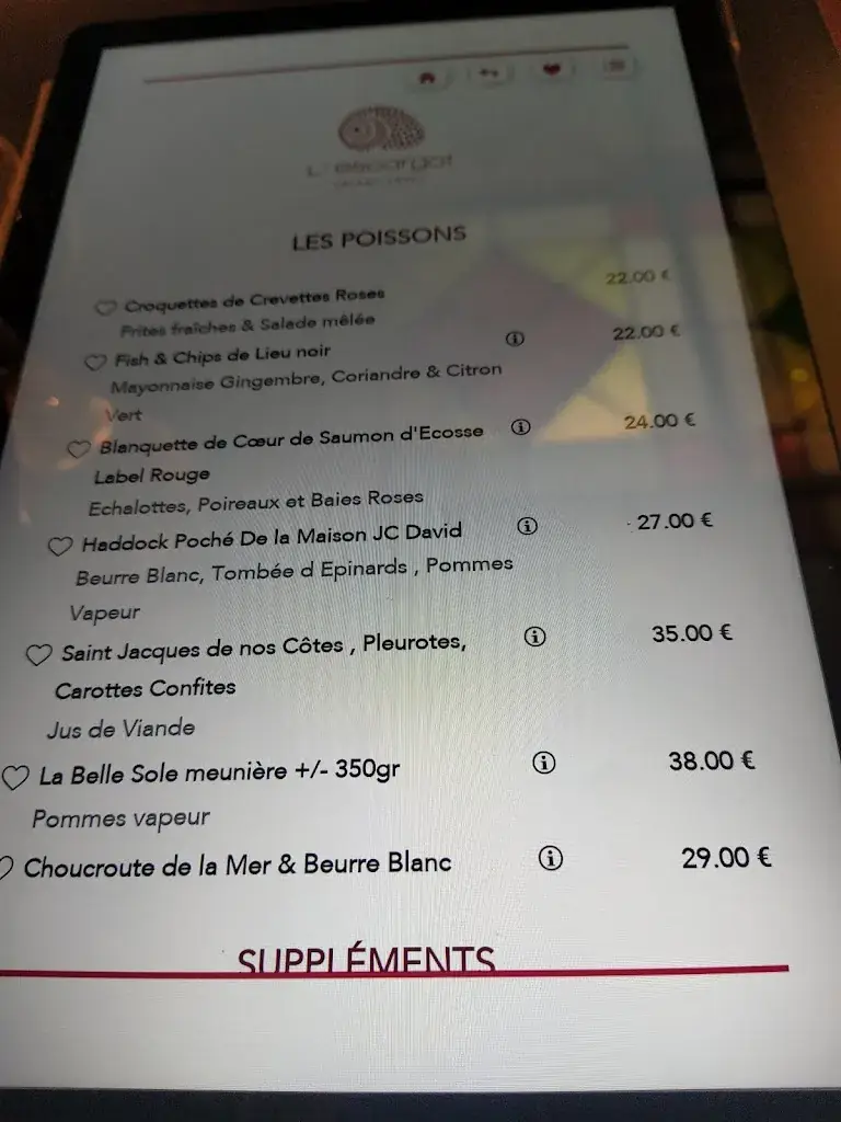 Menu_Restaurant L'Escargot_Valenciennes_image_2