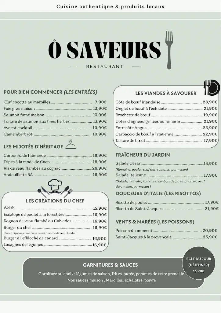Menü_Ô Saveurs - Restaurant Traditionnel_Valenciennes_Bild_1