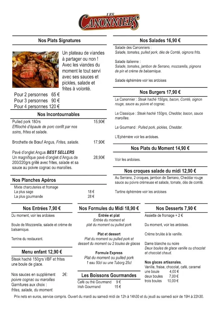 Menu_Les Canonniers_Valenciennes_image_1