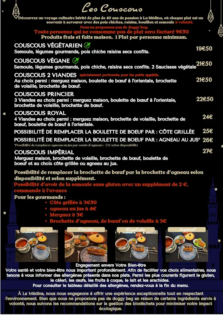 Menu_Restaurant La Médina Bruay-la-buissière_Bruay-la-Buissière_imagen_1
