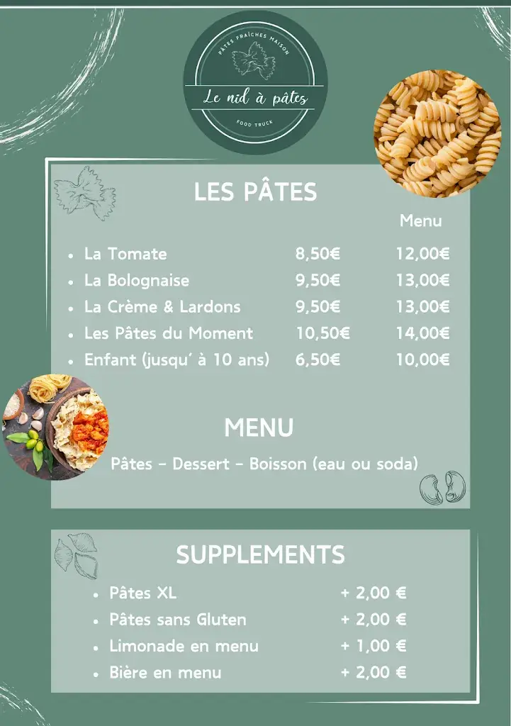 Menu_Le Nid à Pâtes - Food truck Pâtes_Civrieux_image_2
