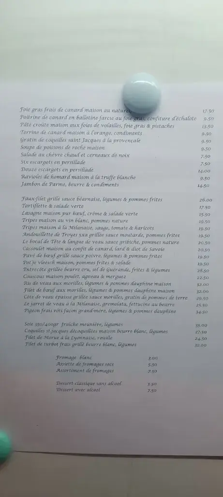 Menu_Auberge de l'Hirondelle_Albertville_image_1