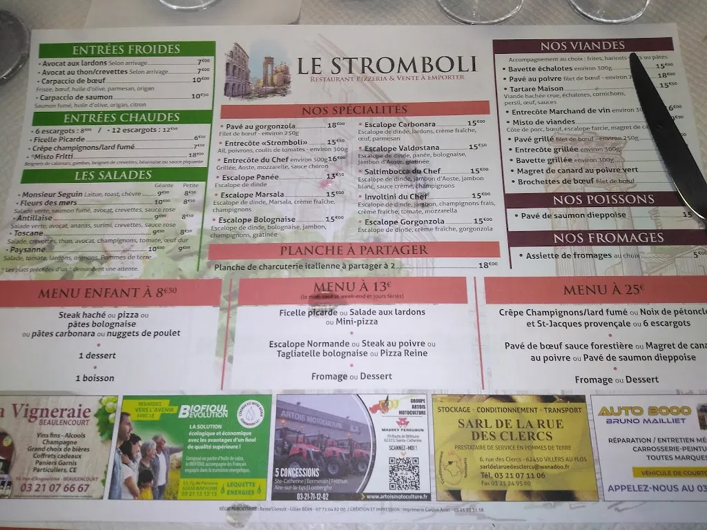 Menu_RESTAURANT LE STROMBOLI -RESTAURANT-PIZZÉRIA BAPAUME ET ENVIRONS_Bapaume_imagen_2