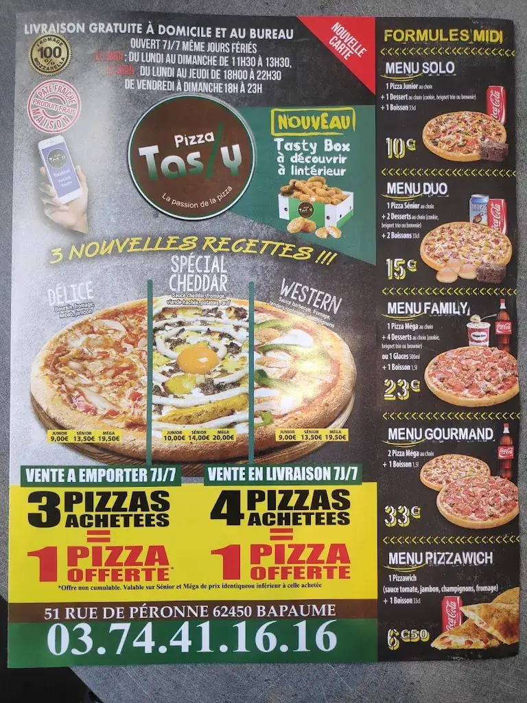 Menu_Pizza tasty_Bapaume_image_2