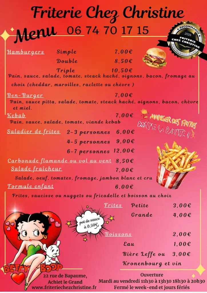Menu_friterie chez christine_Achiet-le-Grand_image_1