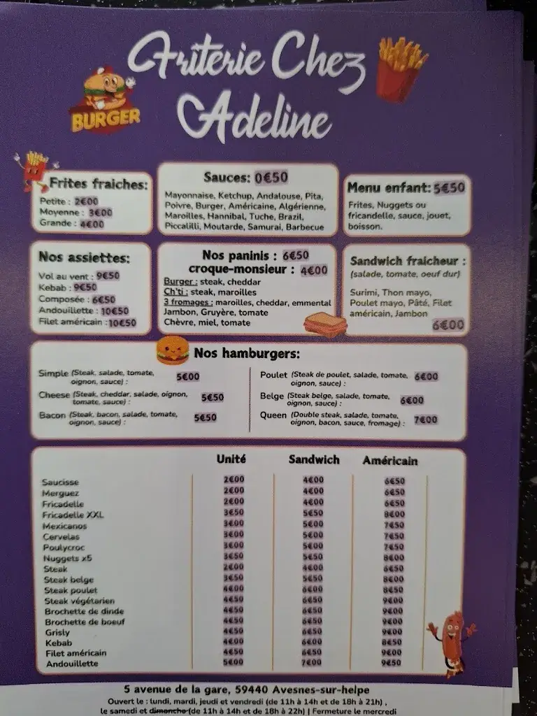 Menu_Friterie Chez Adeline_Avesnes-sur-Helpe_image_3