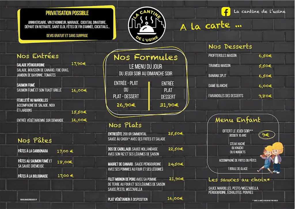 Menu_À L'USINE & LA CANTINE DE L'USINE_Bavay_image_1