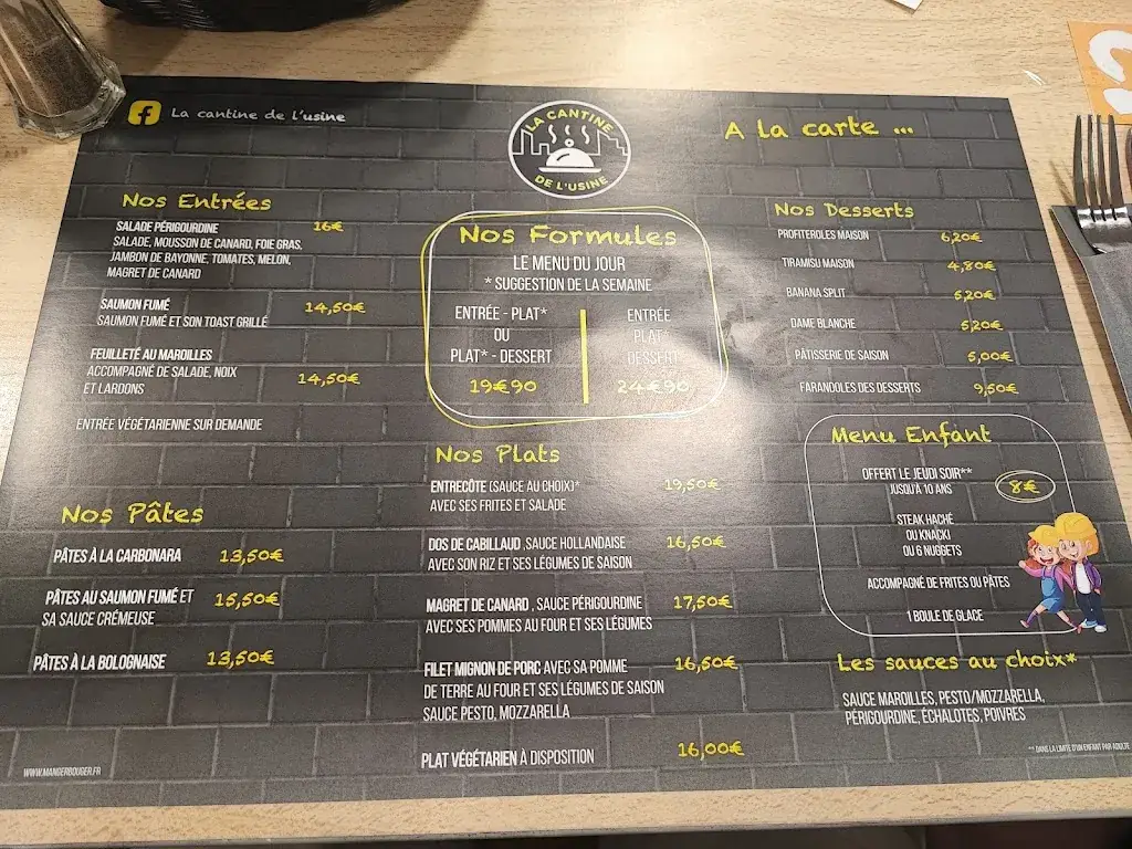 Menu_À L'USINE & LA CANTINE DE L'USINE_Bavay_image_2