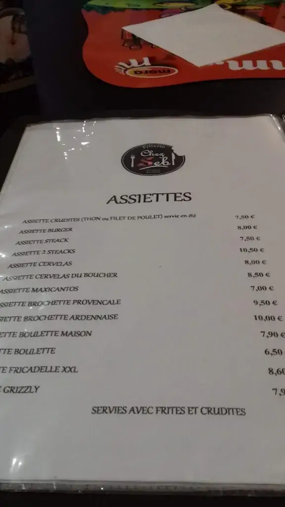 Menu_Friterie chez seb Houdain lez bavay_Houdain-lez-Bavay_image_2