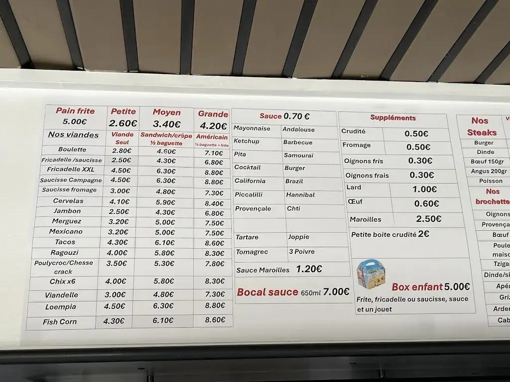 Menu_Friterie La Bavaisienne_Bavay_immagine_1