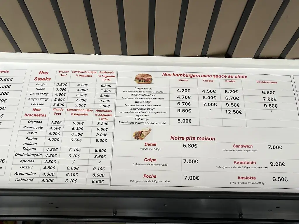 Menu_Friterie La Bavaisienne_Bavay_immagine_2