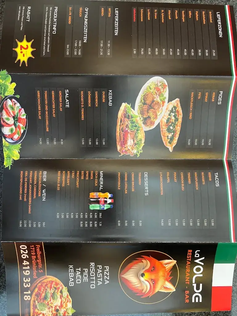 Menu_Restaurant la Volpe_Brünisried_image_2