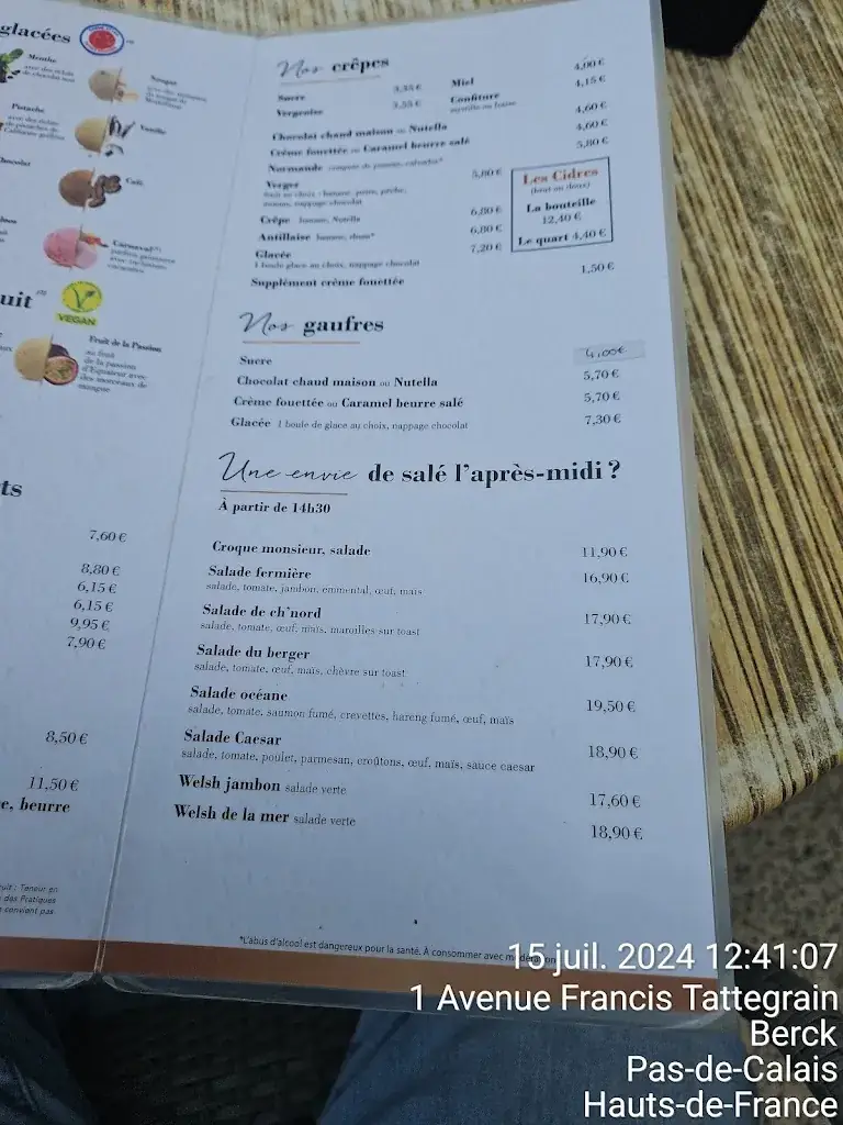 Menu_Brasserie La Plage_Berck_image_2