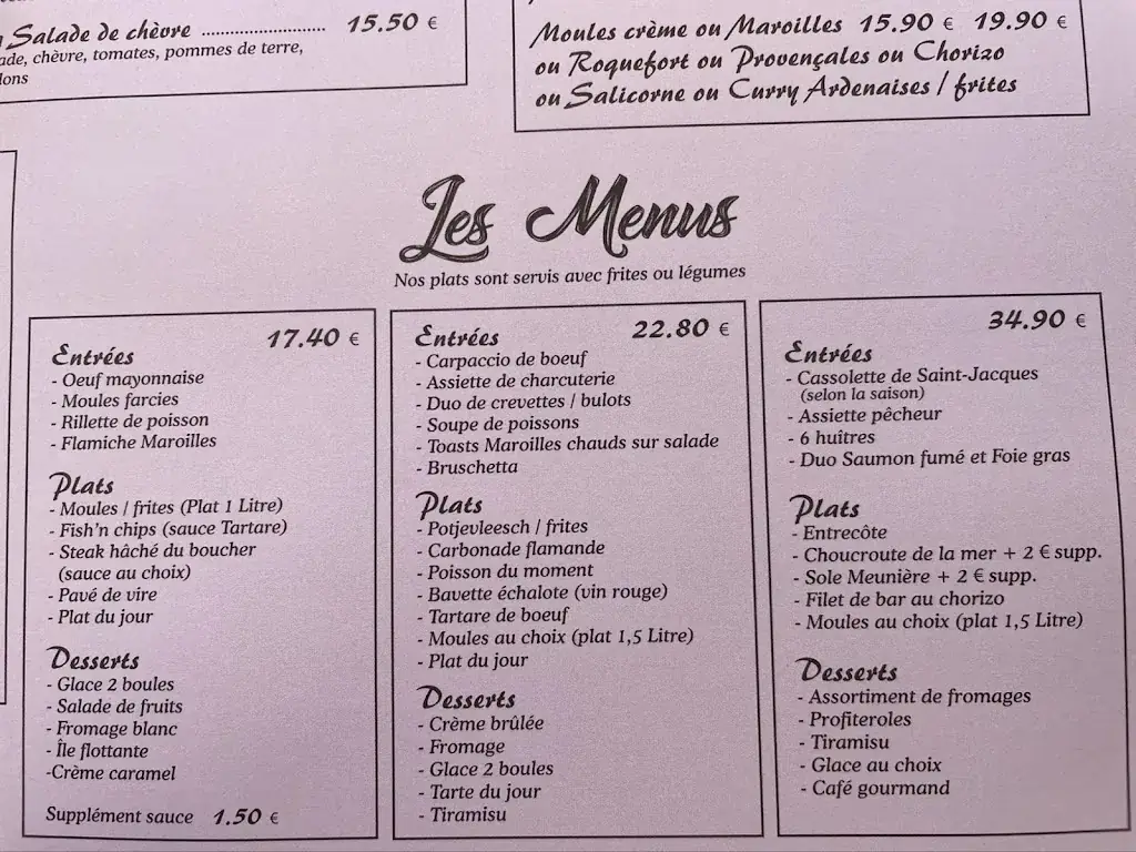 Menu_Au Petit Pot du Mineur_Berck_image_1