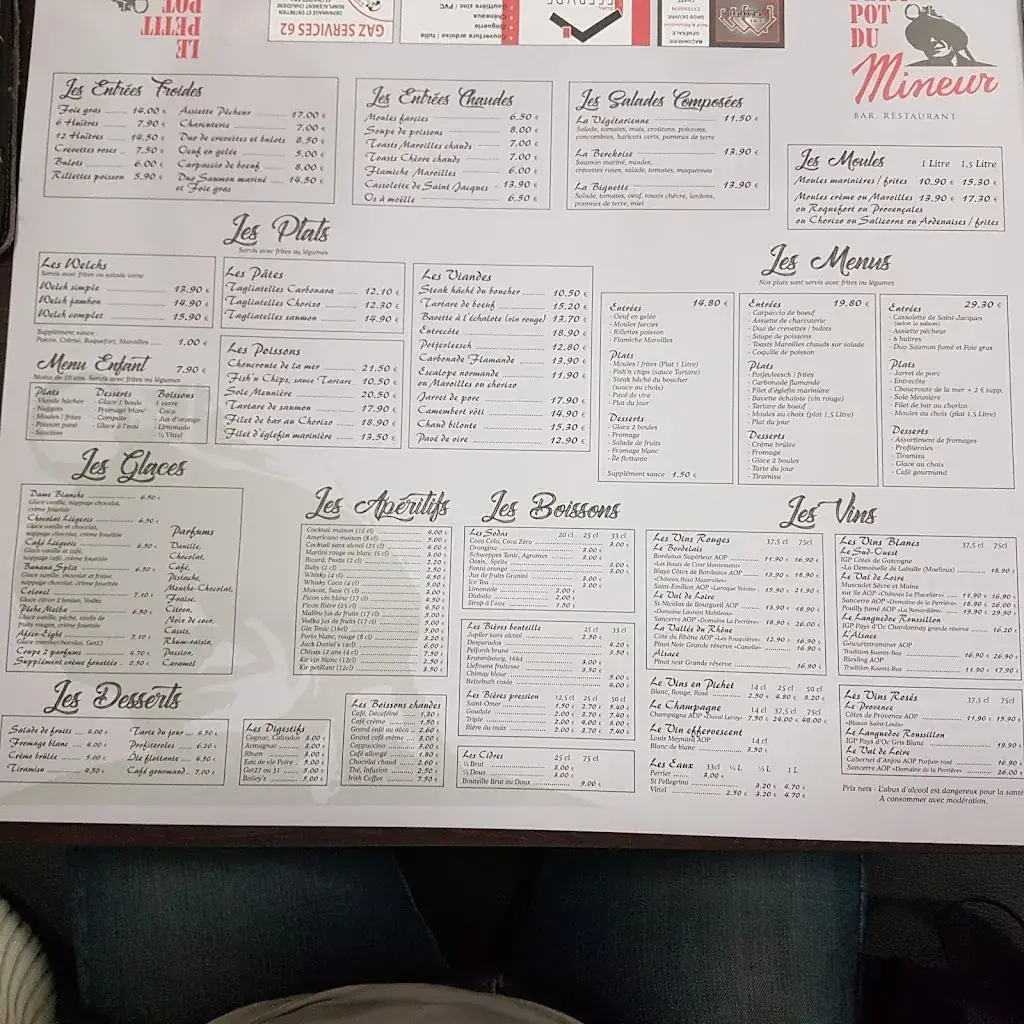 Menu_Au Petit Pot du Mineur_Berck_image_2